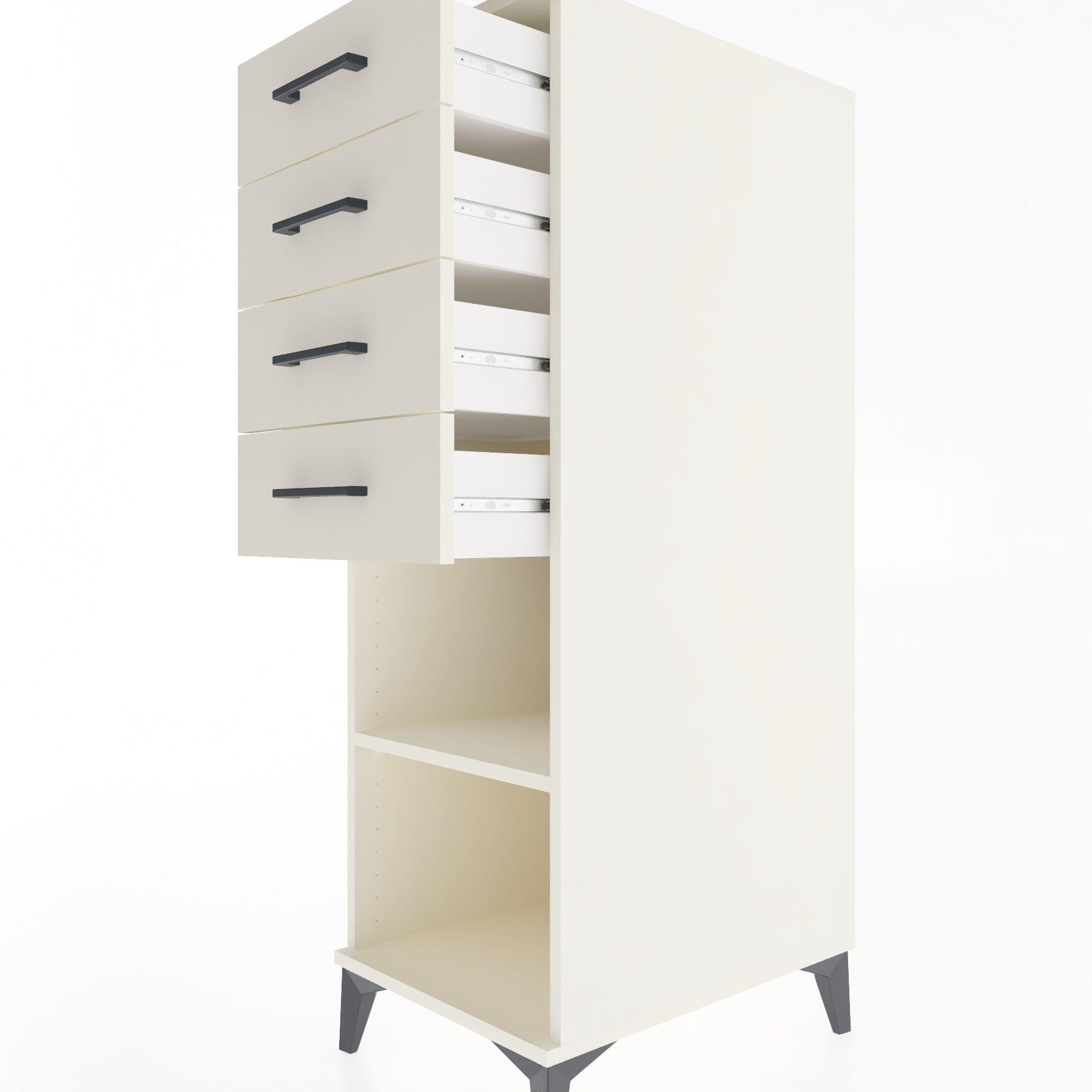 Woodntry Modular Cabinet Moonstone 44x59x122 cm with Drawers and Shelves CR124-1