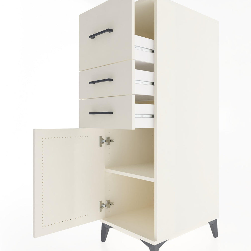 Woodntry Modüler Dolap Aytaşı 44x59x122 cm Kapaklı ve Çekmeceli KC24-1