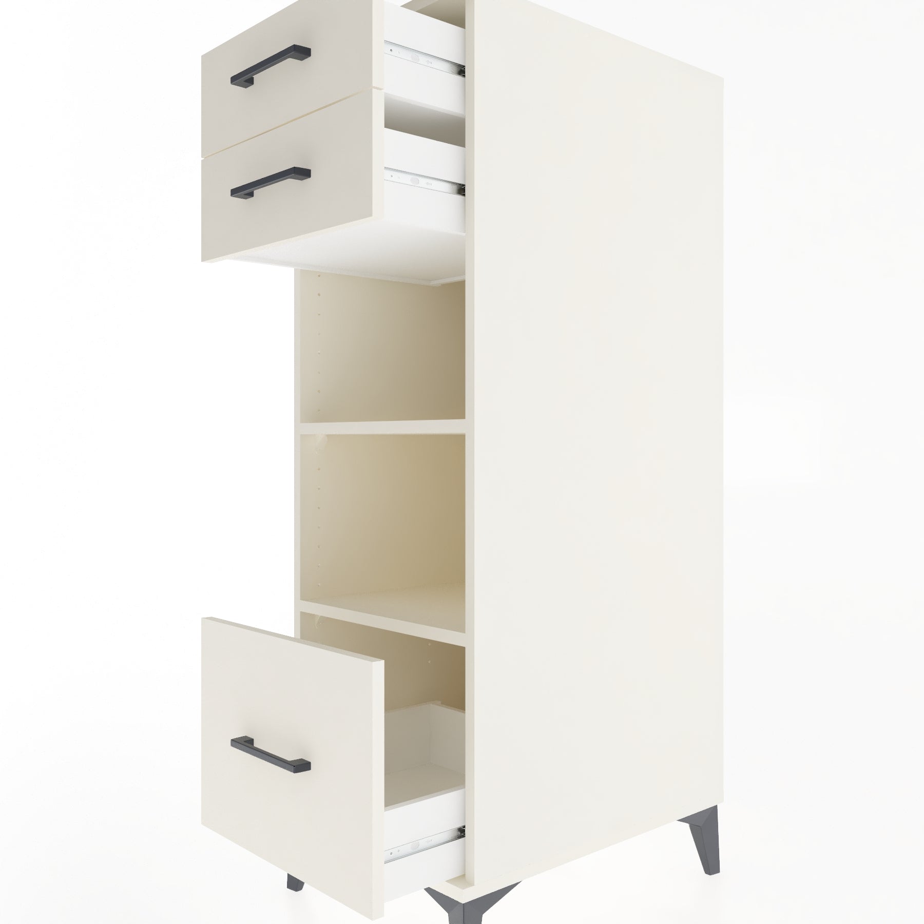 Woodntry Modular Cabinet Moonstone 44x59x122 cm with Drawers and Shelves CR74-1