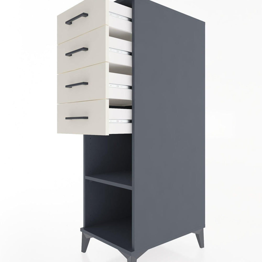 Woodntry Modular Cabinet Anthracite 44x30x122 cm with Drawers and Shelves CR124-2