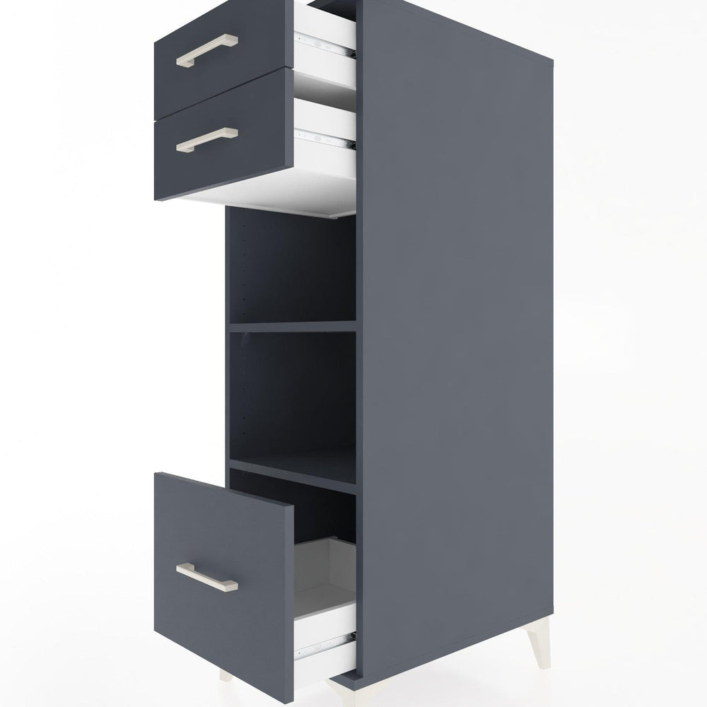 Woodntry Modular Cabinet Anthracite 44x30x122 cm with Drawers and Shelves CR74-2