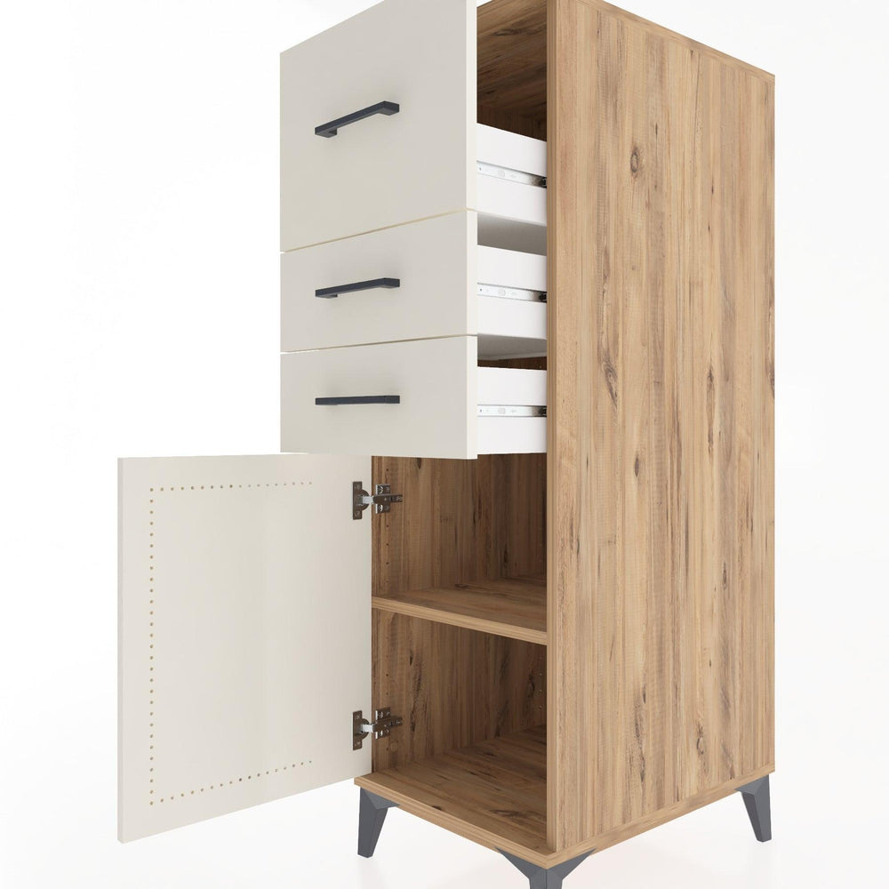 Woodntry Modular Cabinet Pine 44x59x122 cm with Doors and Drawers KC24-3