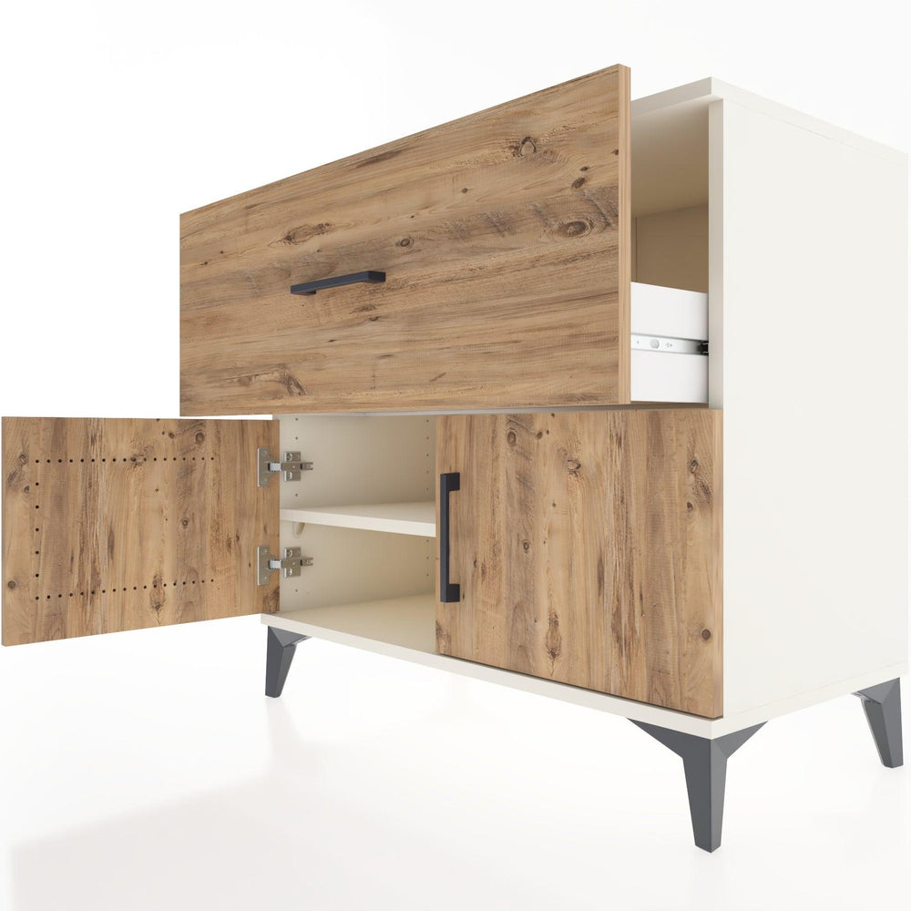 Woodntry Modüler Şifonyer Aytaşı 88x44x68 cm Kapaklı ve Çekmeceli KC25-1