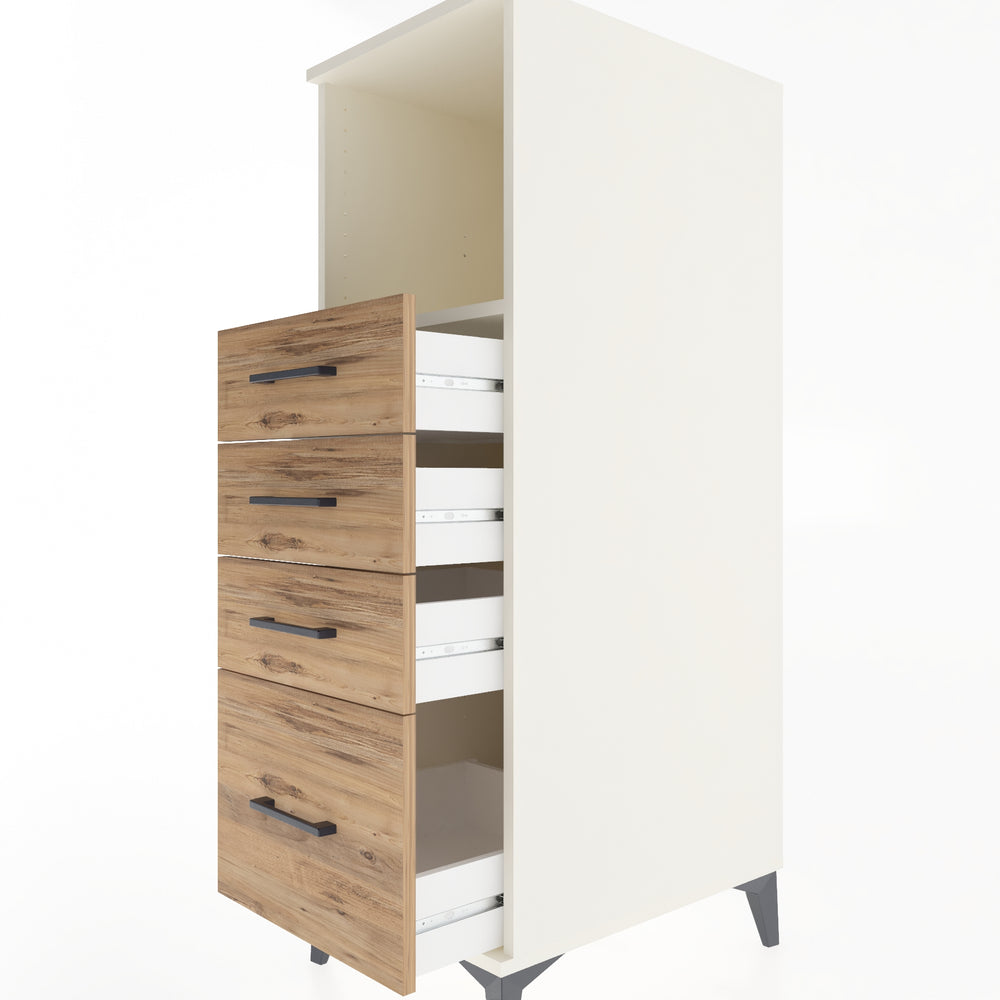 Woodntry Modüler Dolap Aytaşı 44x59x122 cm Çekmeceli ve Raflı CR75-1