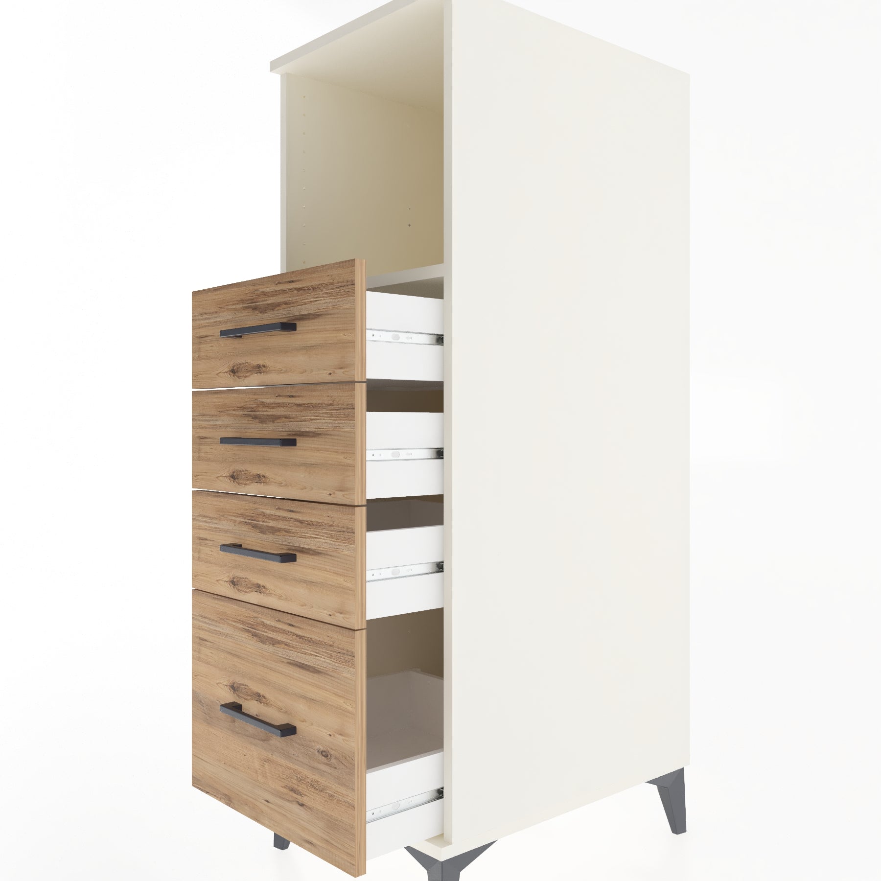 Woodntry Modular Cabinet Moonstone 44x59x122 cm with Drawers and Shelves CR75-1
