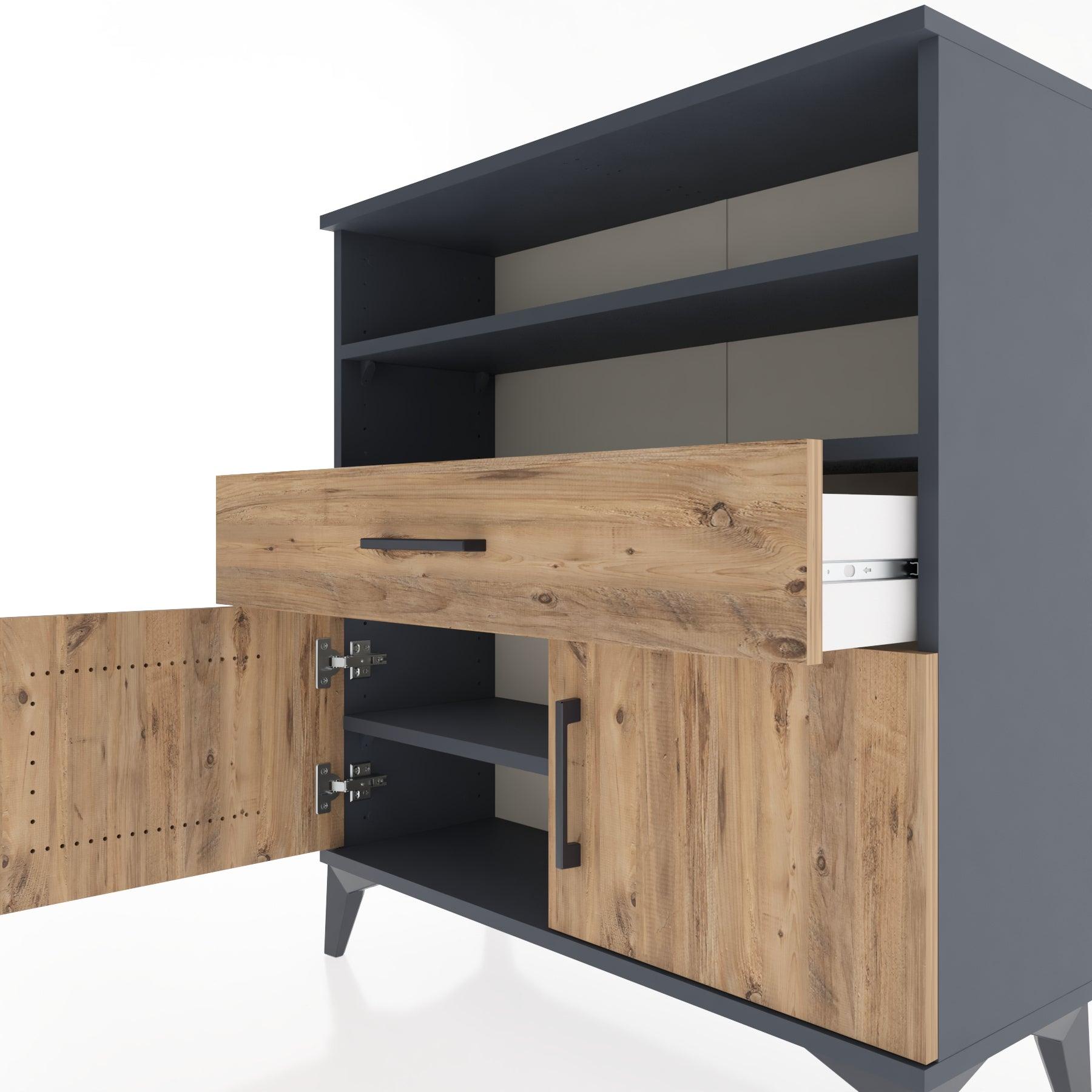 Woodntry Modular Dresser Anthracite 88x30x84 cm Functional F25-2