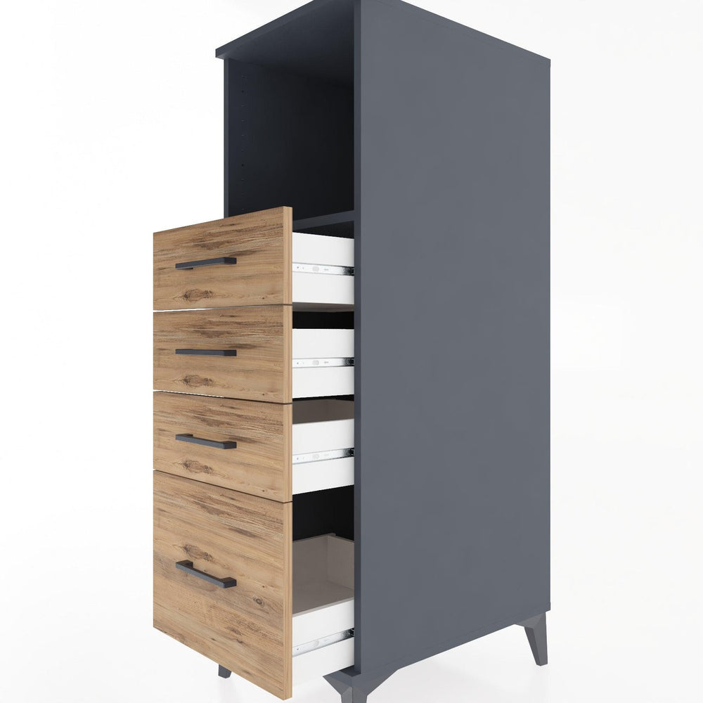 Woodntry Modular Cabinet Anthracite 44x30x122 cm with Drawers and Shelves CR75-2