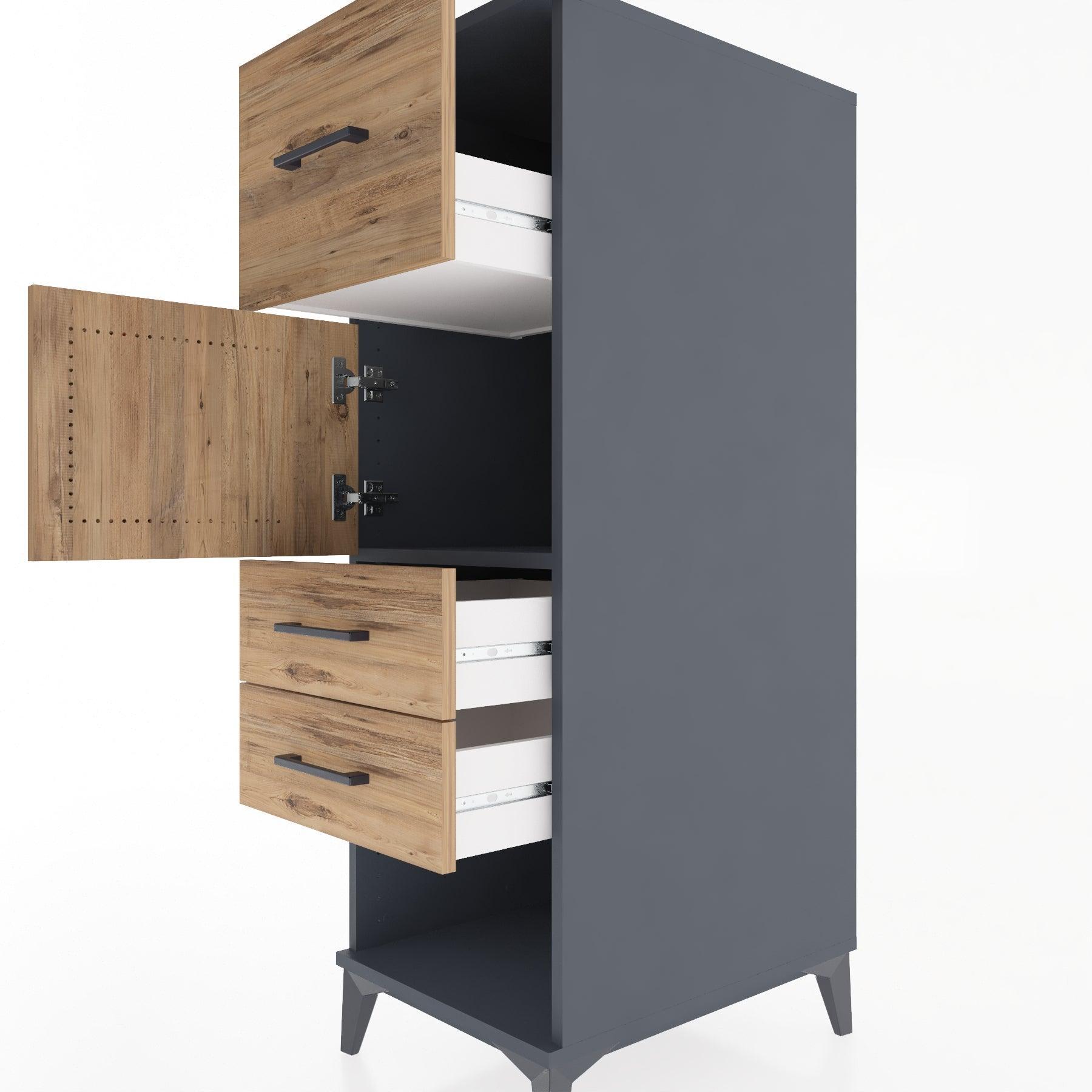 Woodntry Modular Cabinet Anthracite 44x59x122 cm Functional F125-2