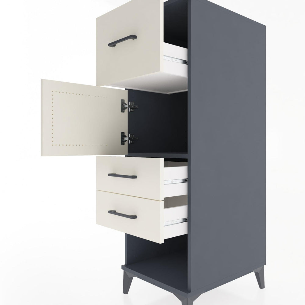 Woodntry Modüler Dolap Antrasit 44x59x122 cm Fonksiyonel F25-2