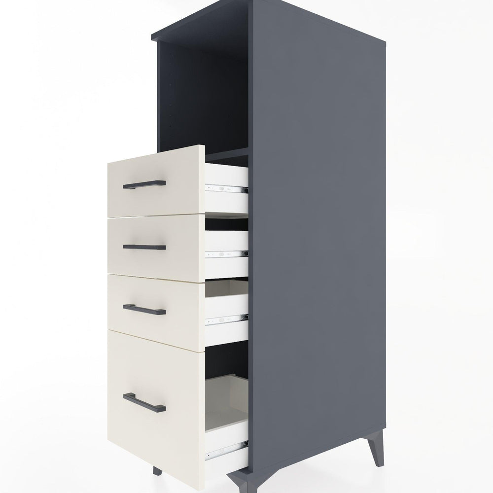 Woodntry Modular Cabinet Anthracite 44x30x122 cm with Drawers and Shelves CR75-2