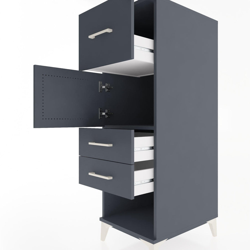 Woodntry Modüler Dolap Antrasit 44x59x122 cm Fonksiyonel F25-2