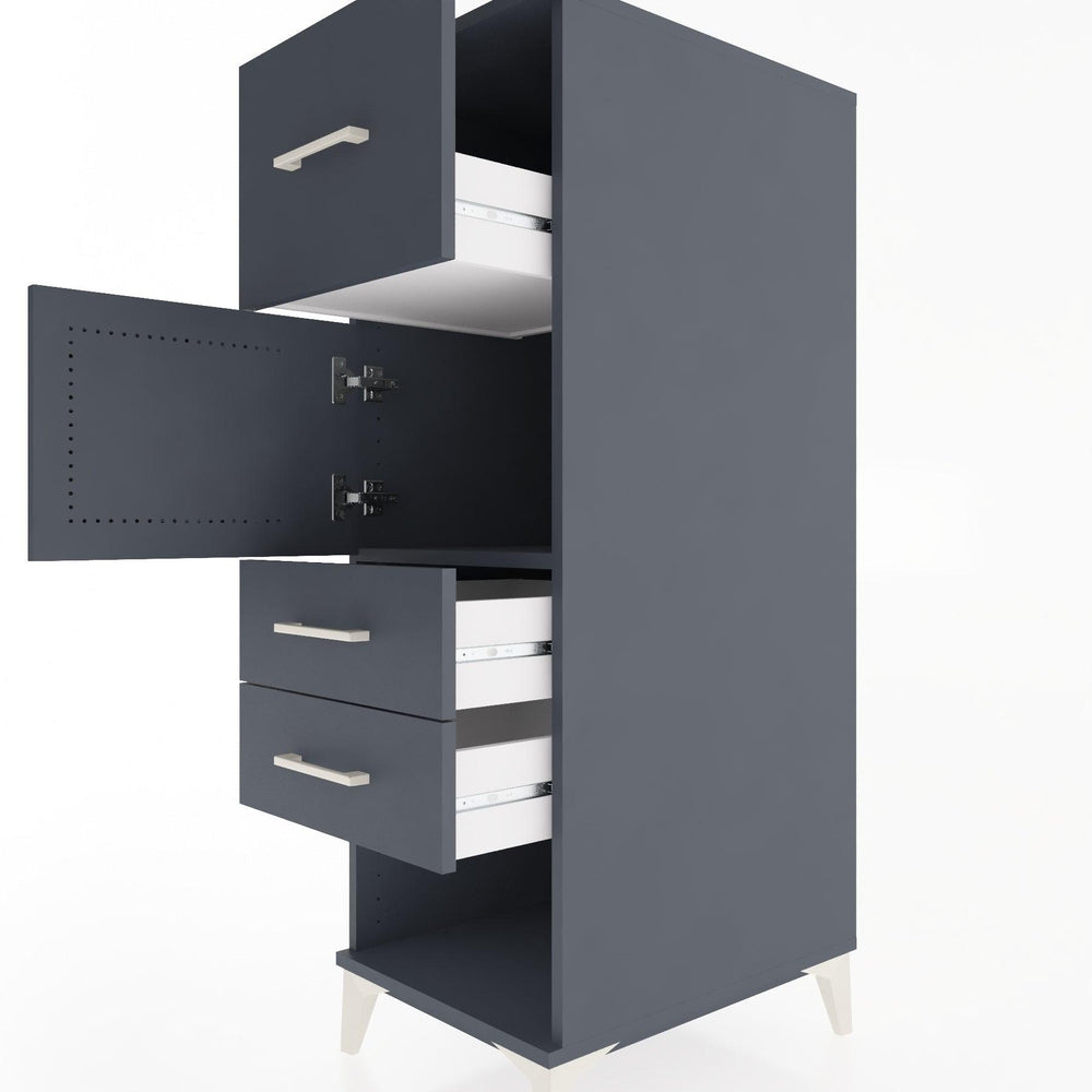 Woodntry Modüler Dolap Antrasit 44x59x122 cm Fonksiyonel F125-2