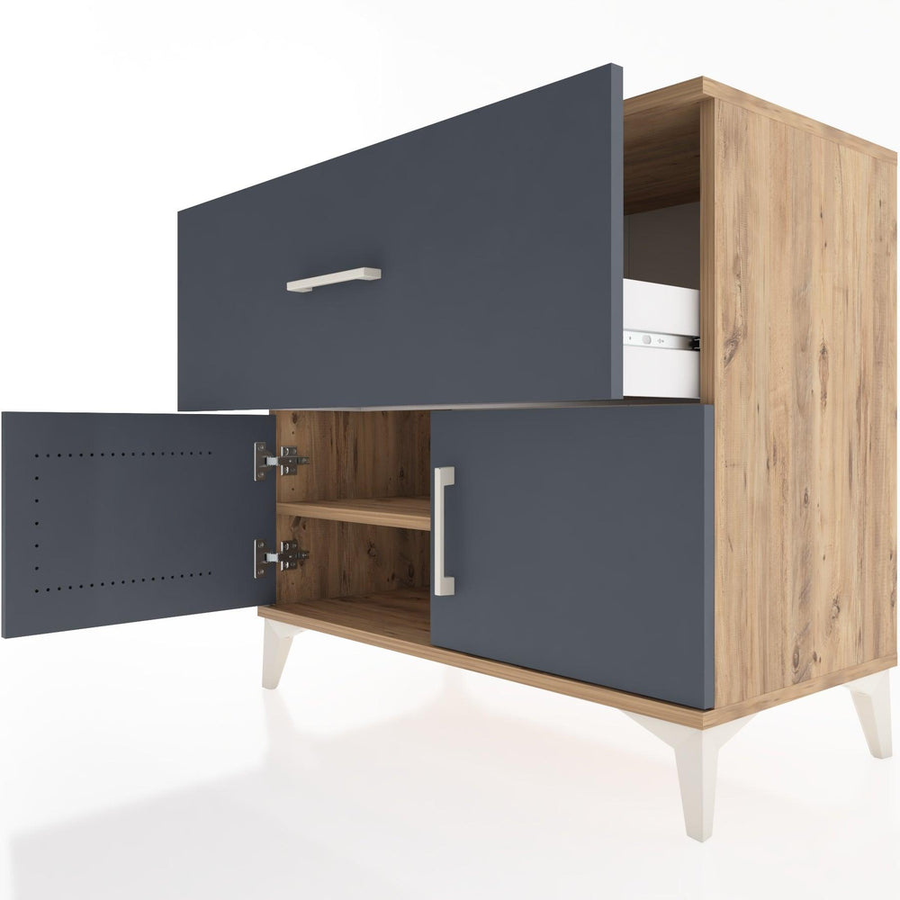 Woodntry Modüler Şifonyer Çam 88x44x68 cm Kapaklı ve Çekmeceli KC25-3