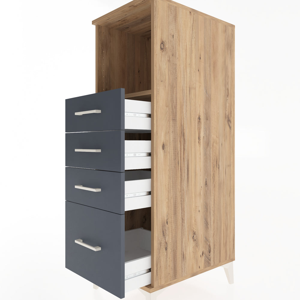 Woodntry Modular Cabinet Pine 44x59x122 cm with Drawers and Shelves CR75-3
