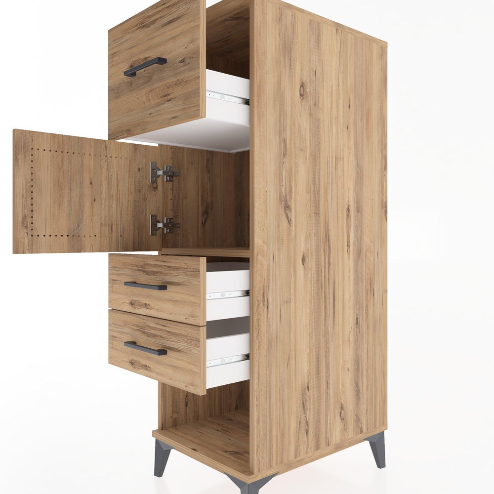 Woodntry Modüler Dolap Çam 44x59x122 cm Fonksiyonel F125-3