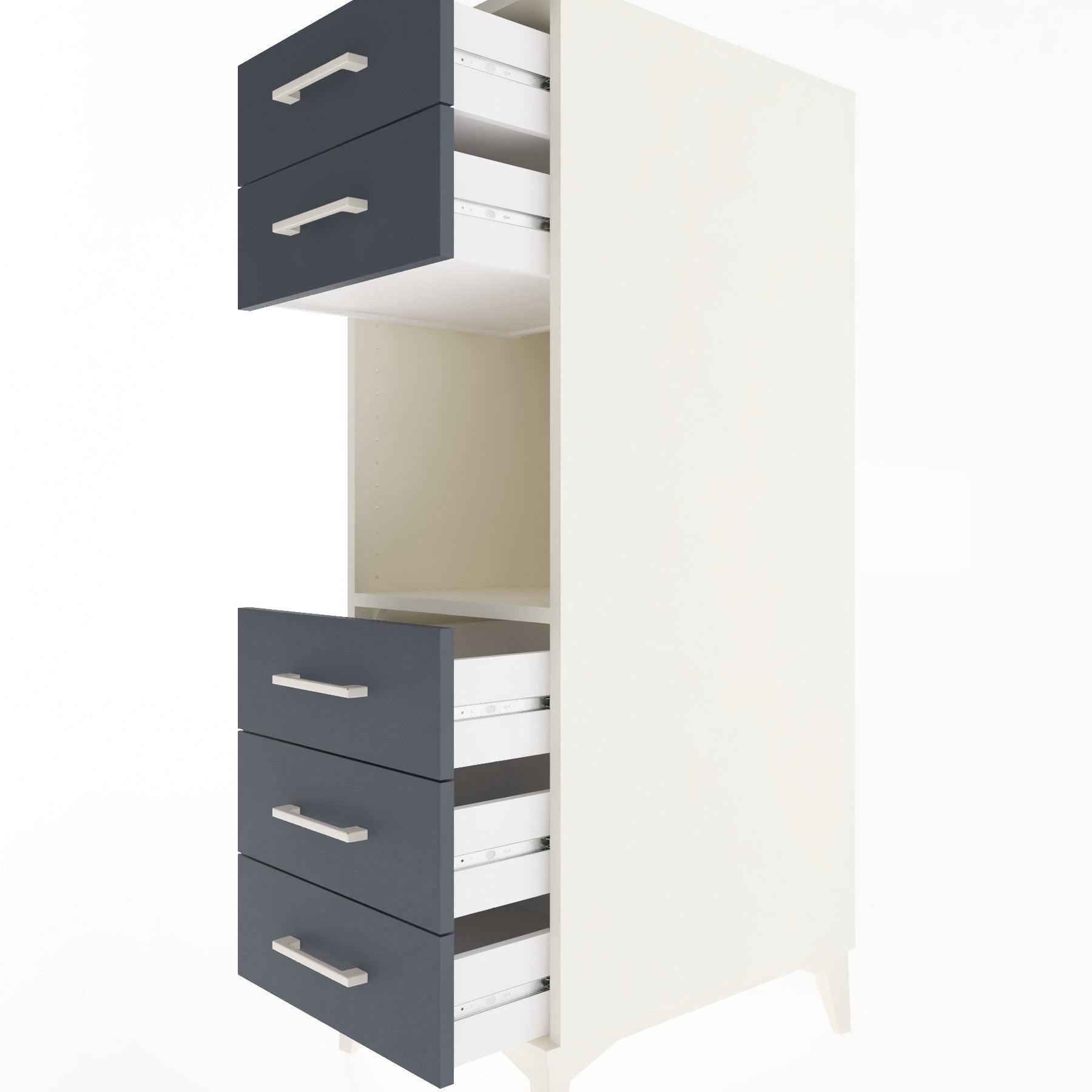 Woodntry Modular Cabinet Moonstone 44x59x122 cm with Drawers and Shelves CR126-1