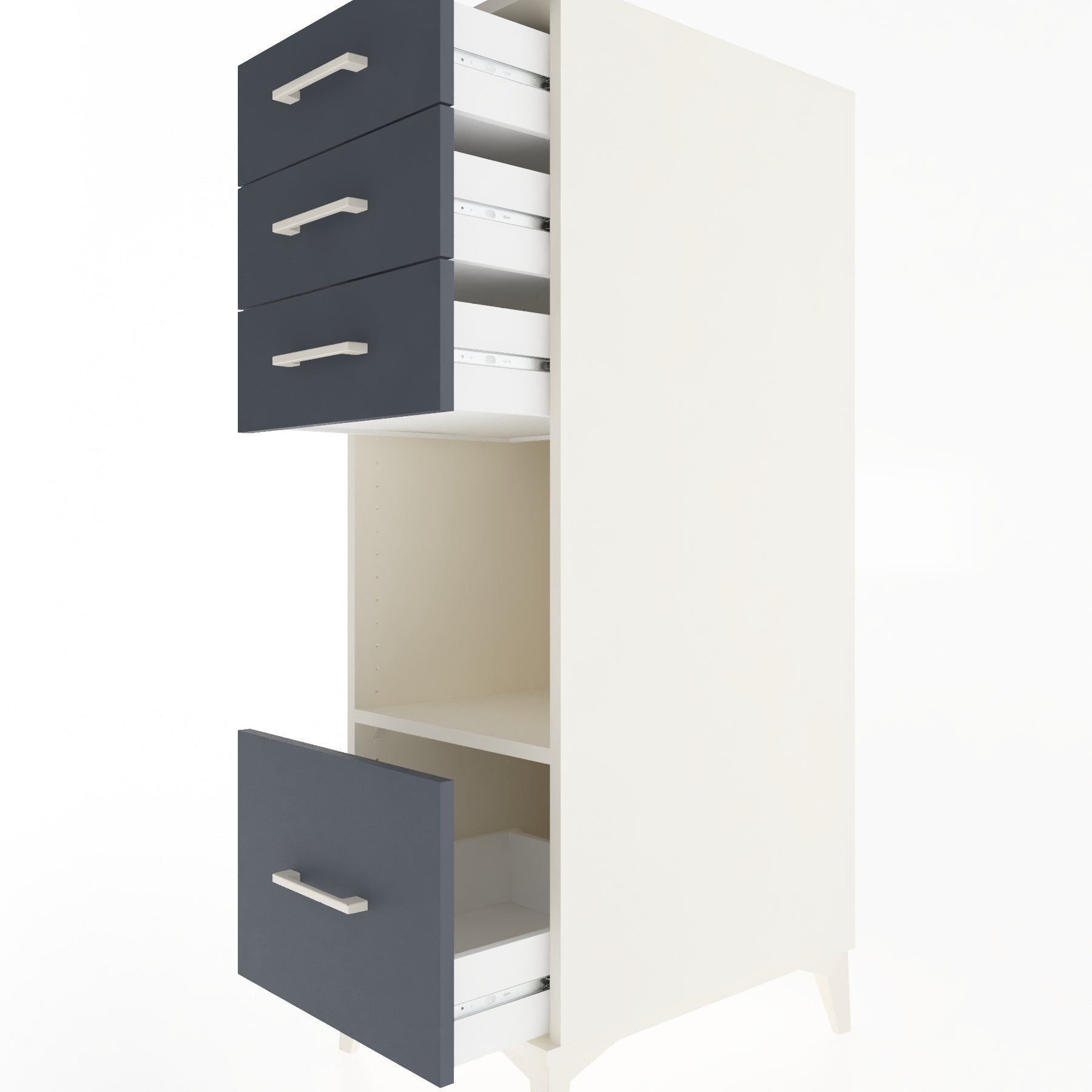Woodntry Modüler Dolap Aytaşı 44x59x122 cm Çekmeceli ve Raflı CR76-1