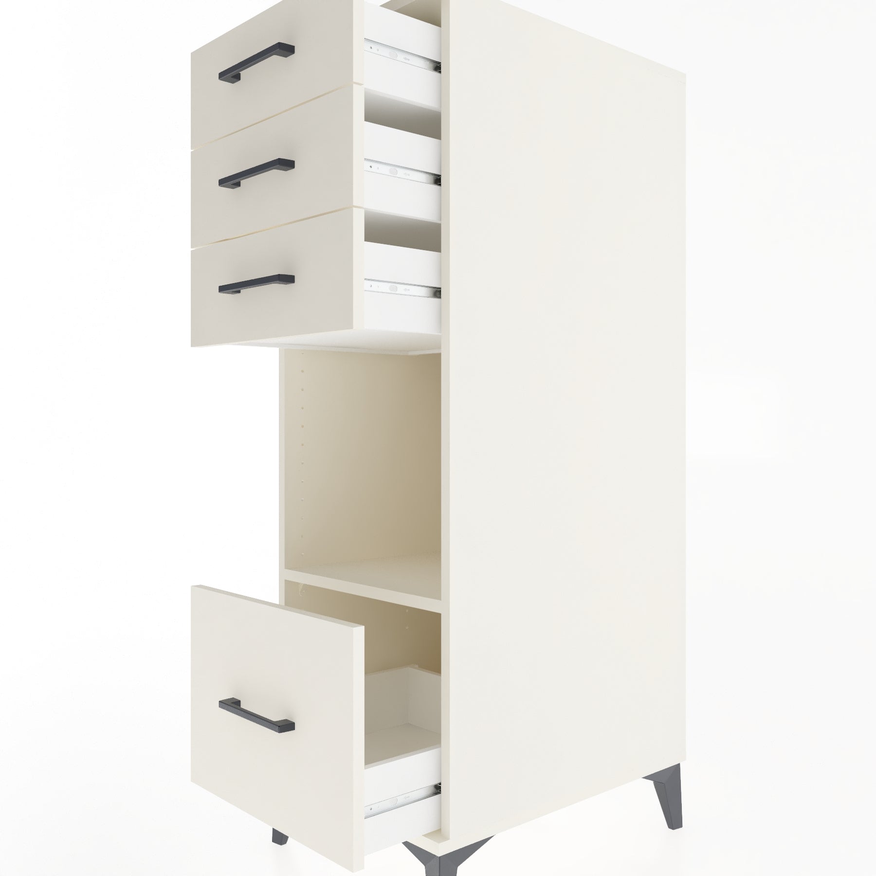 Woodntry Modüler Dolap Aytaşı 44x59x122 cm Çekmeceli ve Raflı CR76-1