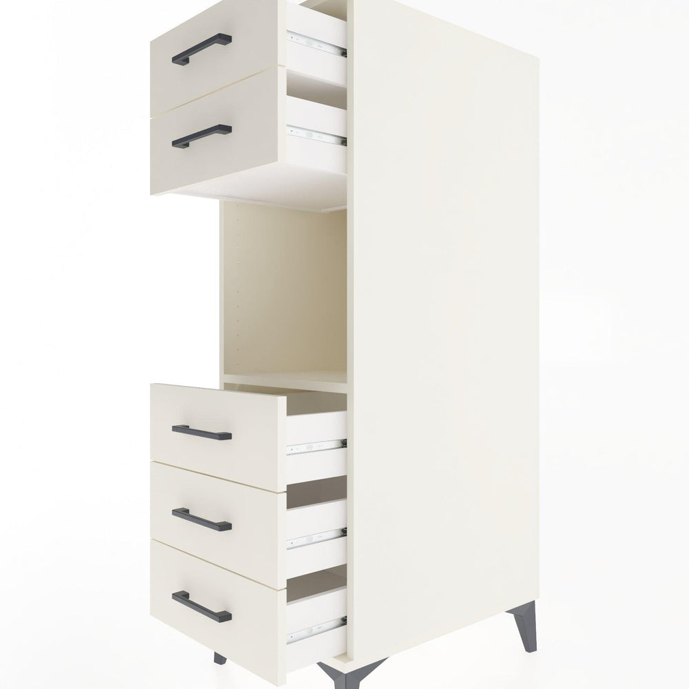 Woodntry Modüler Dolap Aytaşı 44x30x122 cm Çekmeceli ve Raflı CR126-1