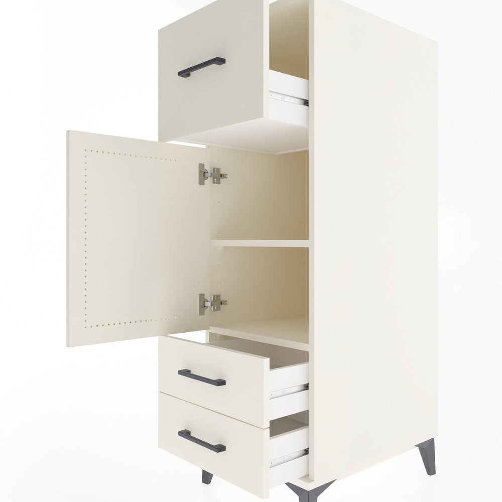 Woodntry Modüler Dolap Aytaşı 44x59x122 cm Kapaklı ve Çekmeceli KC26-1