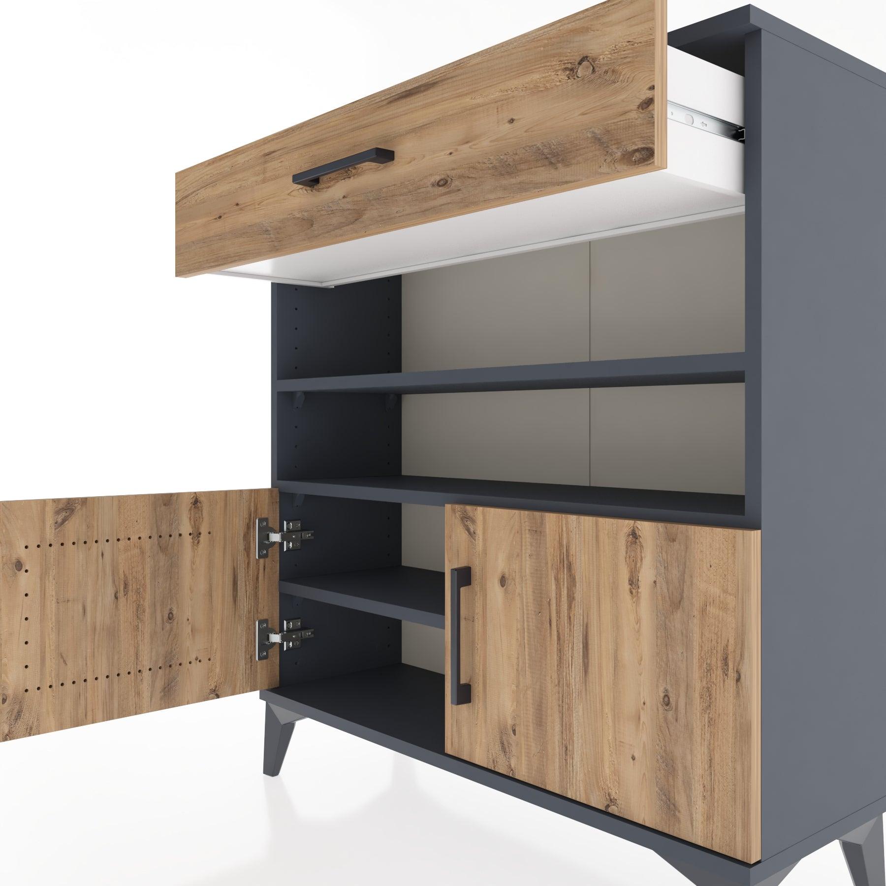 Woodntry Modular Dresser Anthracite 88x30x84 cm Functional F26-2