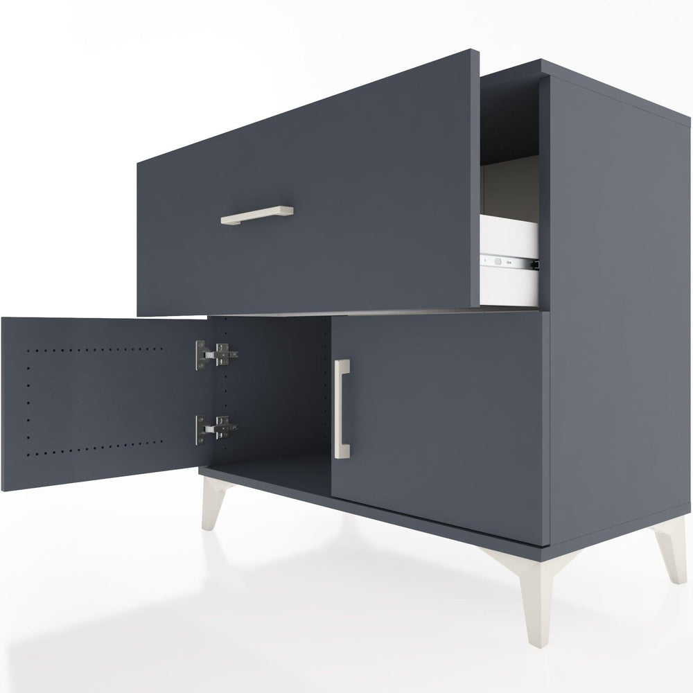 Woodntry Modüler Şifonyer Antrasit 88x44x68 cm Kapaklı ve Çekmeceli KC26-2