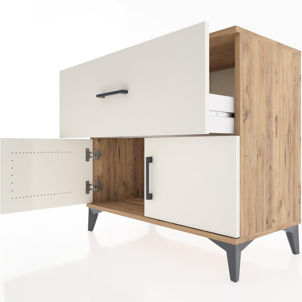 Woodntry Modüler Şifonyer Çam 88x44x68 cm Kapaklı ve Çekmeceli KC26-3