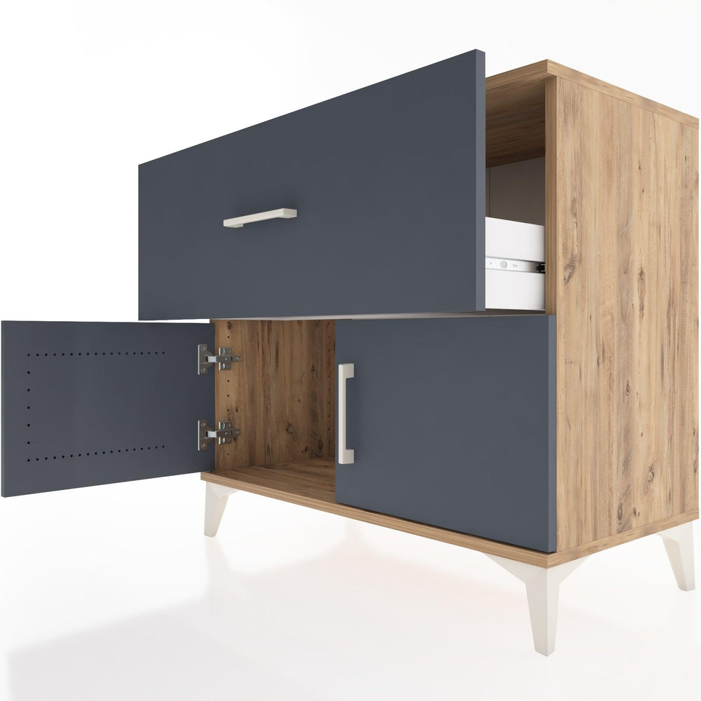 Woodntry Modüler Şifonyer Çam 88x44x68 cm Kapaklı ve Çekmeceli KC26-3