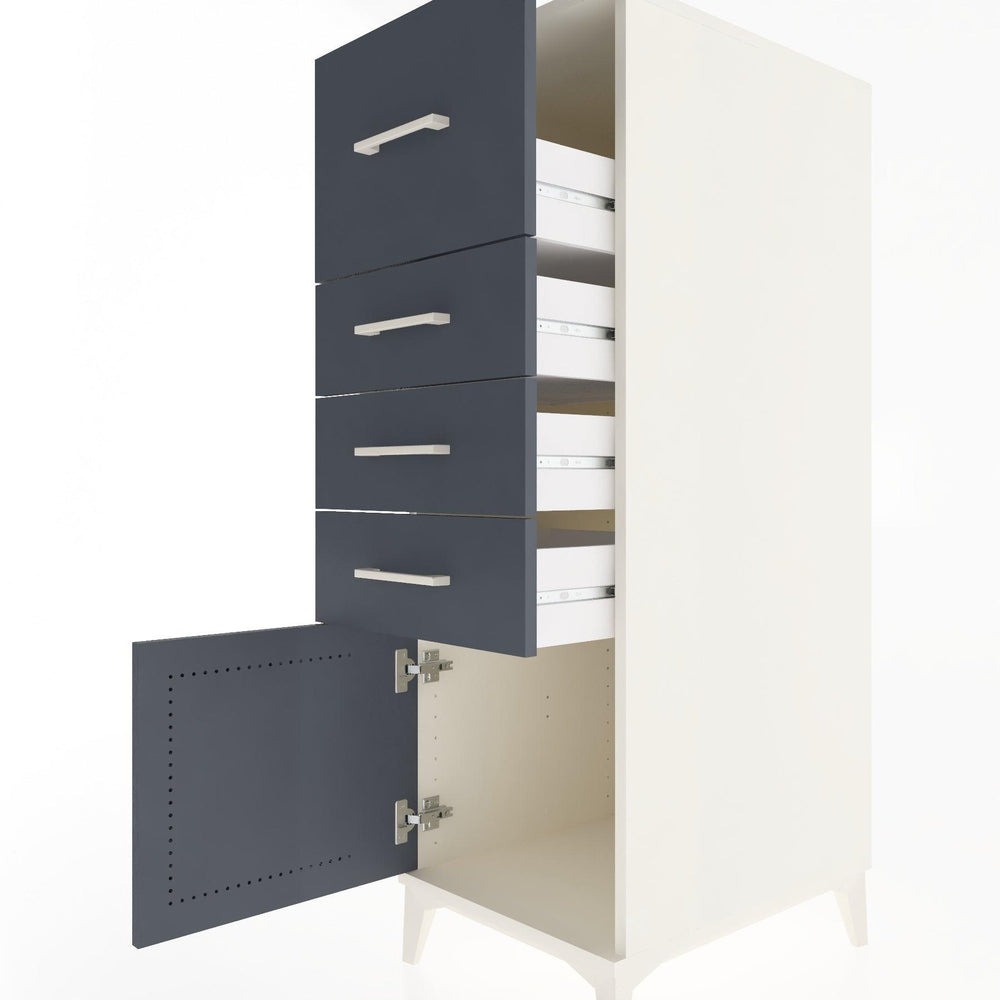 Woodntry Modular Cabinet Moonstone 44x30x122 cm with Doors and Drawers KC27-1