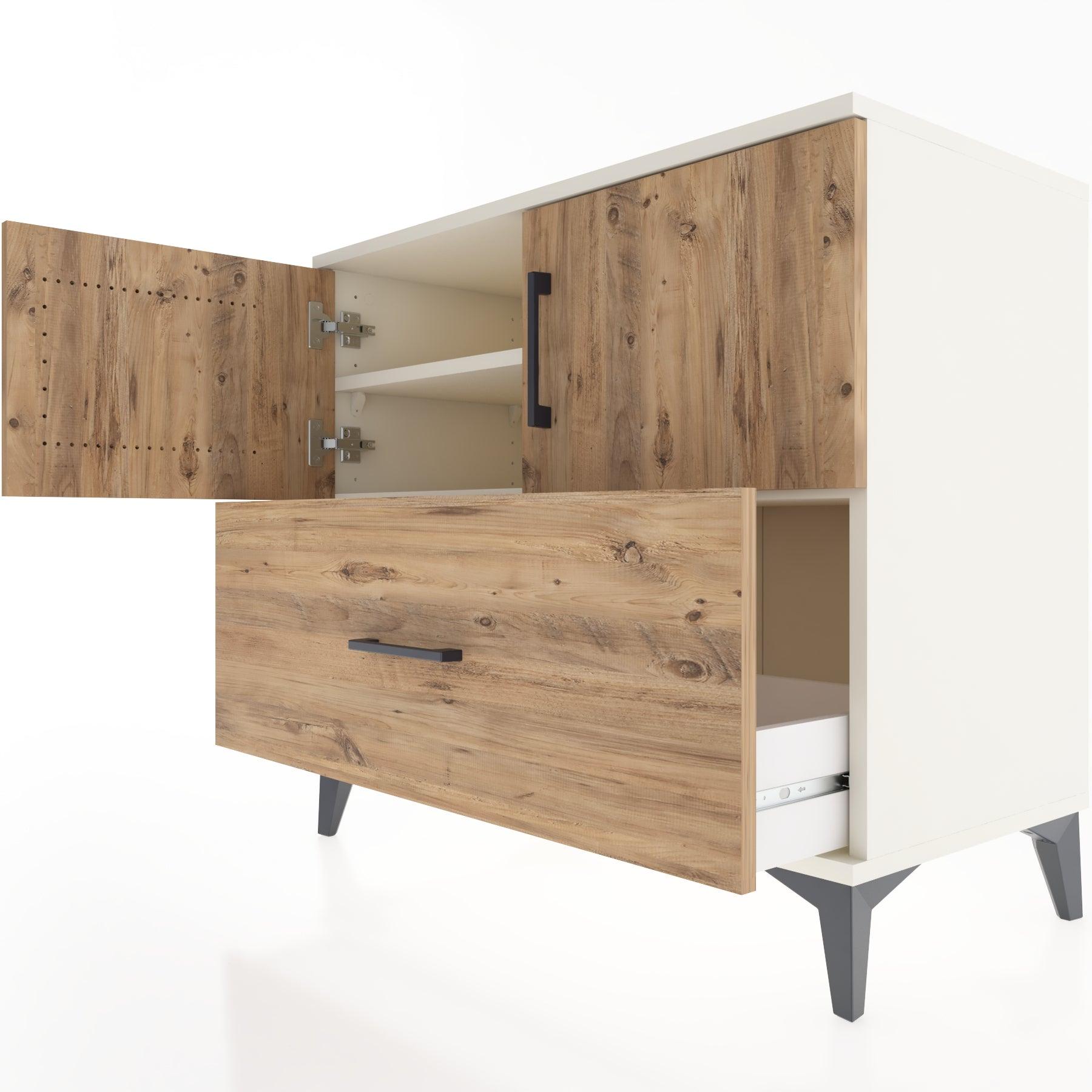 Woodntry Modüler Şifonyer Aytaşı 88x44x68 cm Kapaklı ve Çekmeceli KC27-1