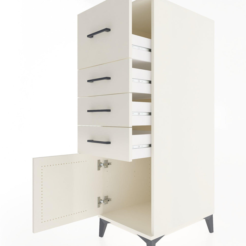 Woodntry Modular Cabinet Moonstone 44x30x122 cm with Doors and Drawers KC27-1