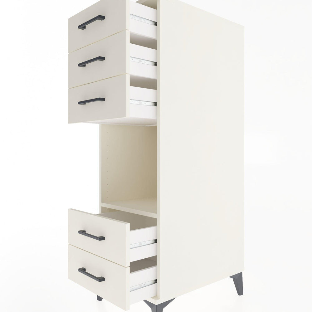 Woodntry Modular Cabinet Moonstone 44x59x122 cm with Drawers and Shelves CR127-1