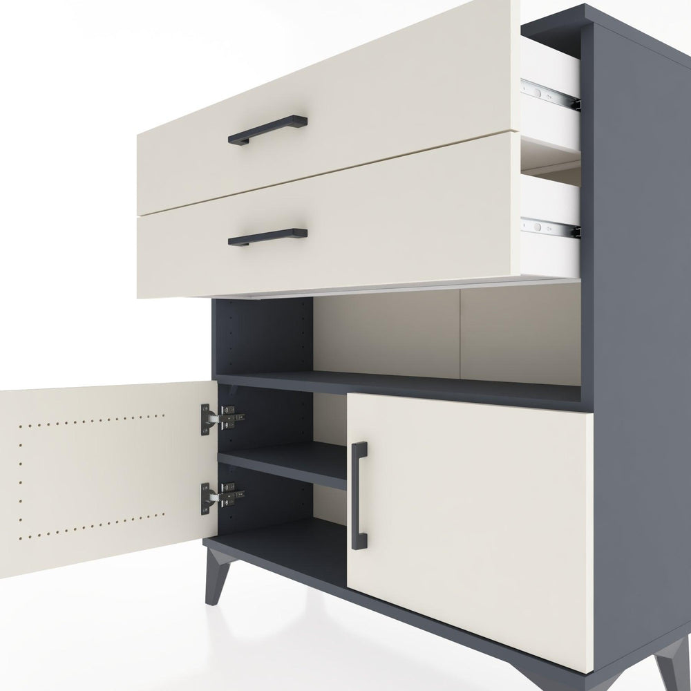 Woodntry Modüler Şifonyer Antrasit 88x30x84 cm Fonksiyonel F27-2