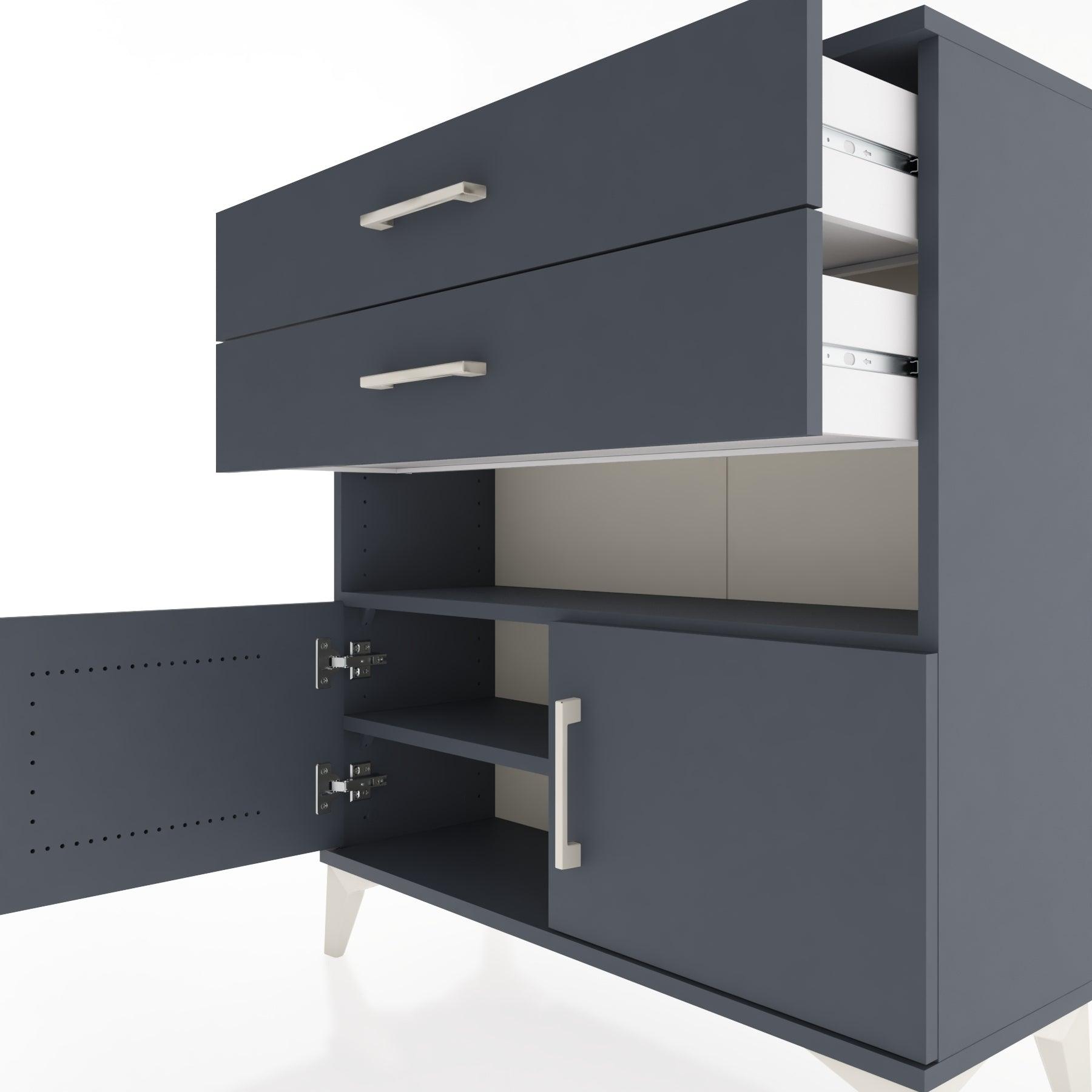 Woodntry Modular Dresser Anthracite 88x30x84 cm Functional F27-2