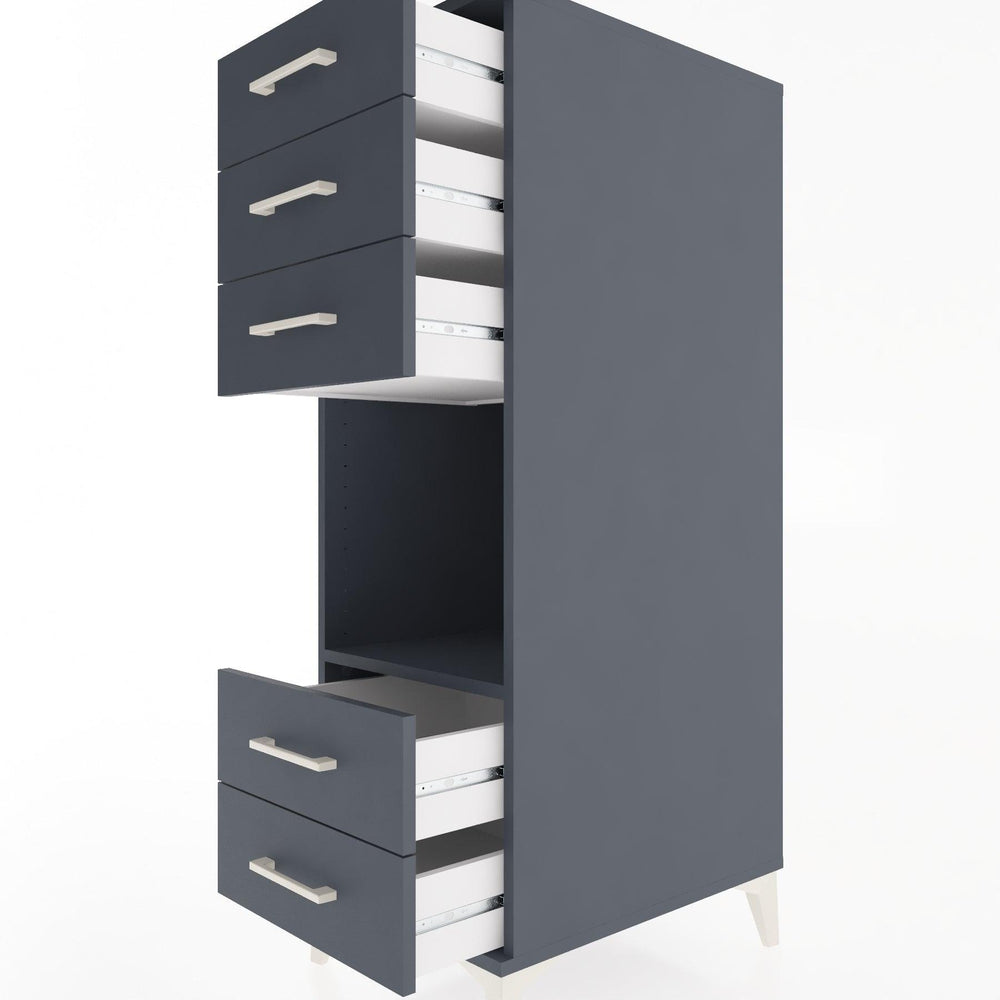 Woodntry Modular Cabinet Anthracite 44x59x122 cm with Drawers and Shelves CR127-2