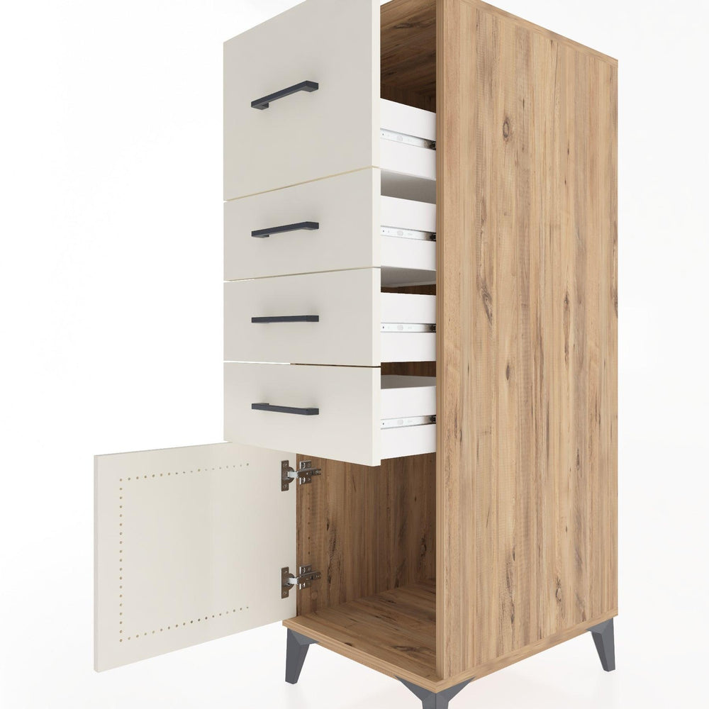 Woodntry Modular Cabinet Pine 44x30x122 cm with Doors and Drawers KC27-3