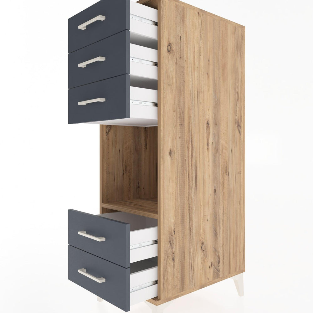 Woodntry Modular Cabinet Pine 44x59x122 cm with Drawers and Shelves CR127-3