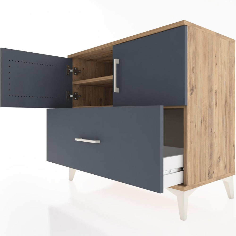 Woodntry Modüler Şifonyer Çam 88x44x68 cm Kapaklı ve Çekmeceli KC27-3