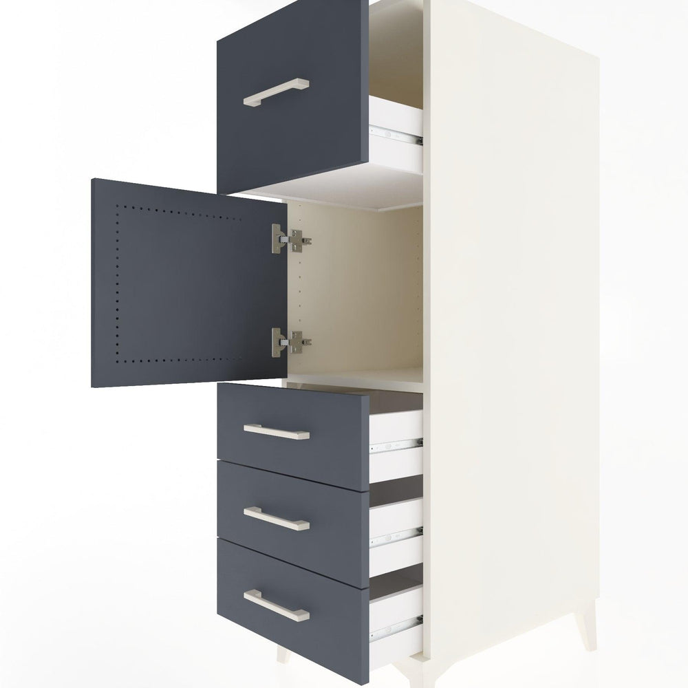 Woodntry Modüler Dolap Aytaşı 44x59x122 cm Kapaklı ve Çekmeceli KC28-1