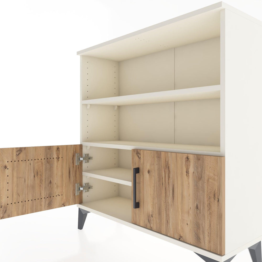 Woodntry Modüler Şifonyer Aytaşı 88x30x84 cm Kapaklı ve Raflı KR28-1