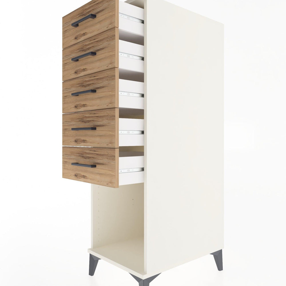 Woodntry Modular Cabinet Moonstone 44x59x122 cm with Drawers and Shelves CR128-1