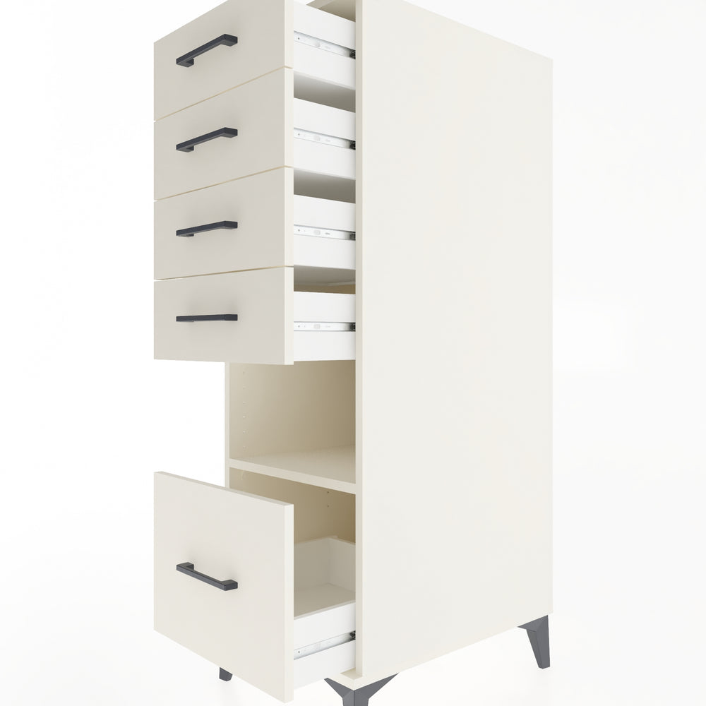 Woodntry Modular Cabinet Moonstone 44x59x122 cm with Drawers and Shelves CR78-1