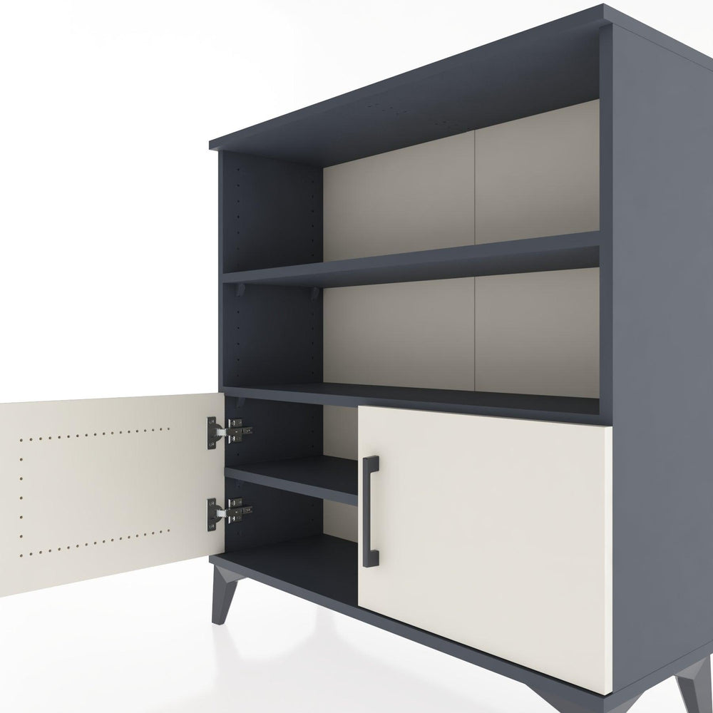 Woodntry Modüler Şifonyer Antrasit 88x30x84 cm Kapaklı ve Raflı KR28-2