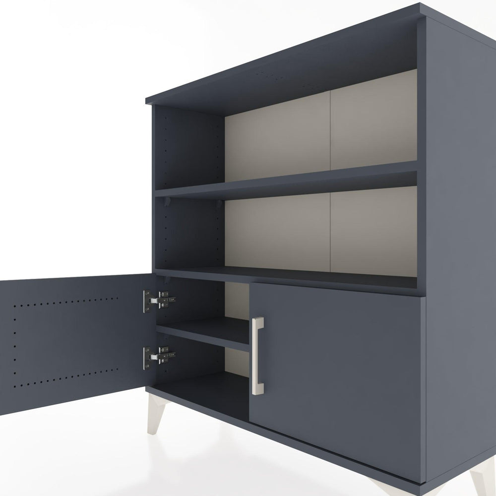 Woodntry Modüler Şifonyer Antrasit 88x30x84 cm Kapaklı ve Raflı KR28-2