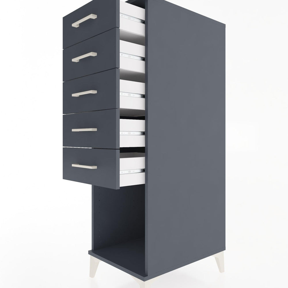 Woodntry Modular Cabinet Anthracite 44x30x122 cm with Drawers and Shelves CR128-2