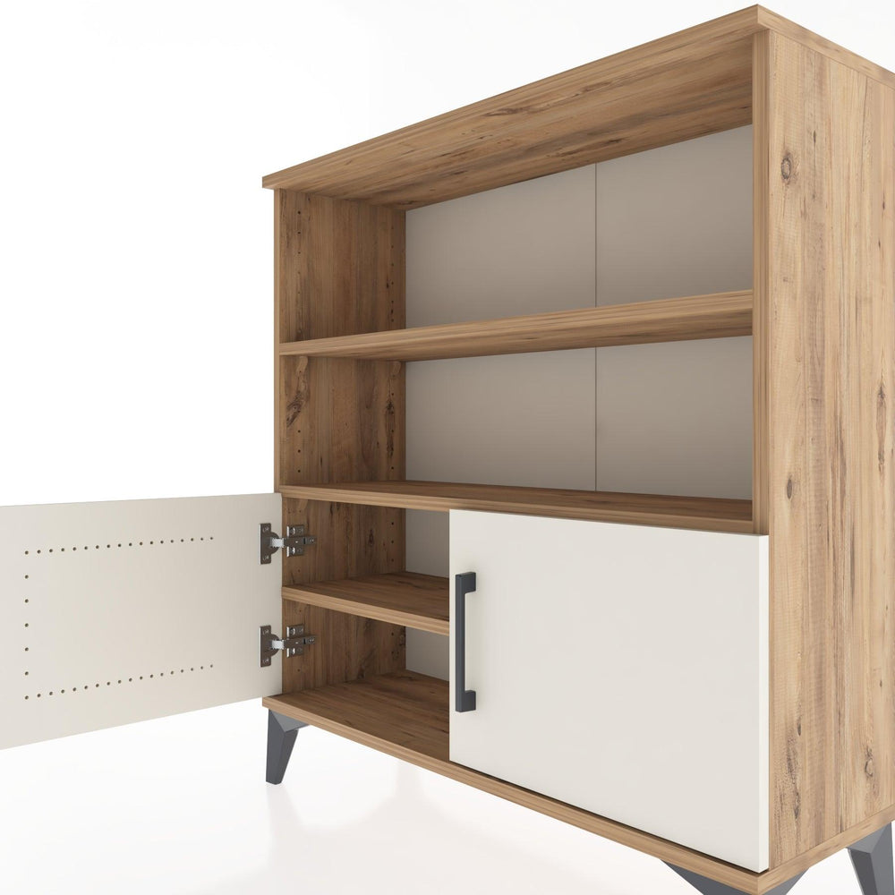 Woodntry Modüler Şifonyer Çam 88x30x84 cm Kapaklı ve Raflı KR28-3