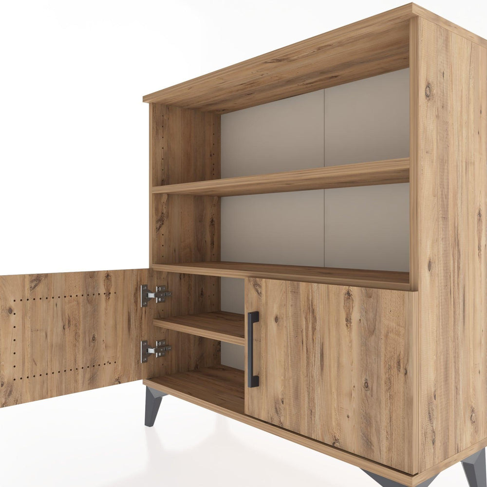 Woodntry Modüler Şifonyer Çam 88x30x84 cm Kapaklı ve Raflı KR28-3