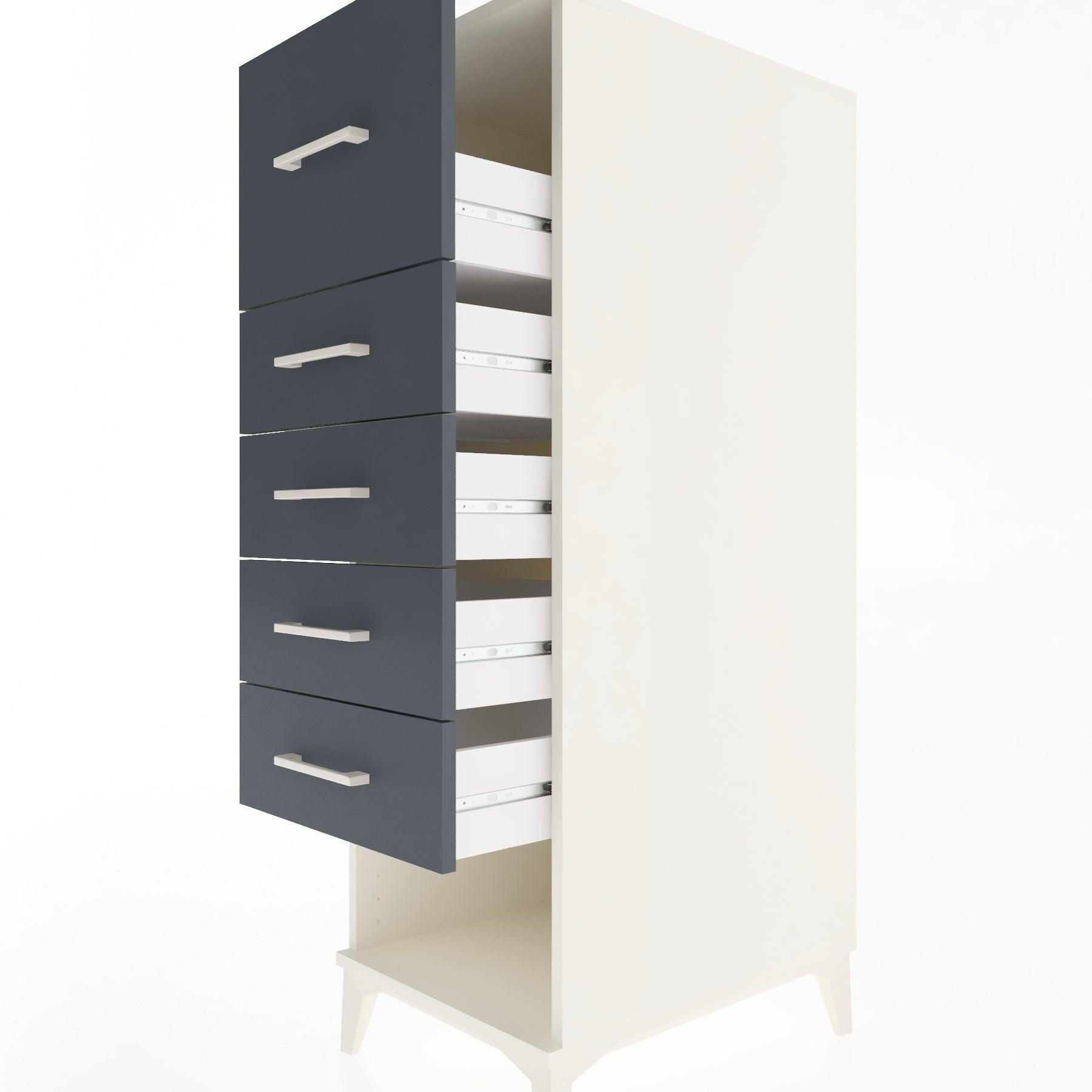 Woodntry Modular Cabinet Moonstone 44x30x122 cm with Drawers and Shelves CR29-1