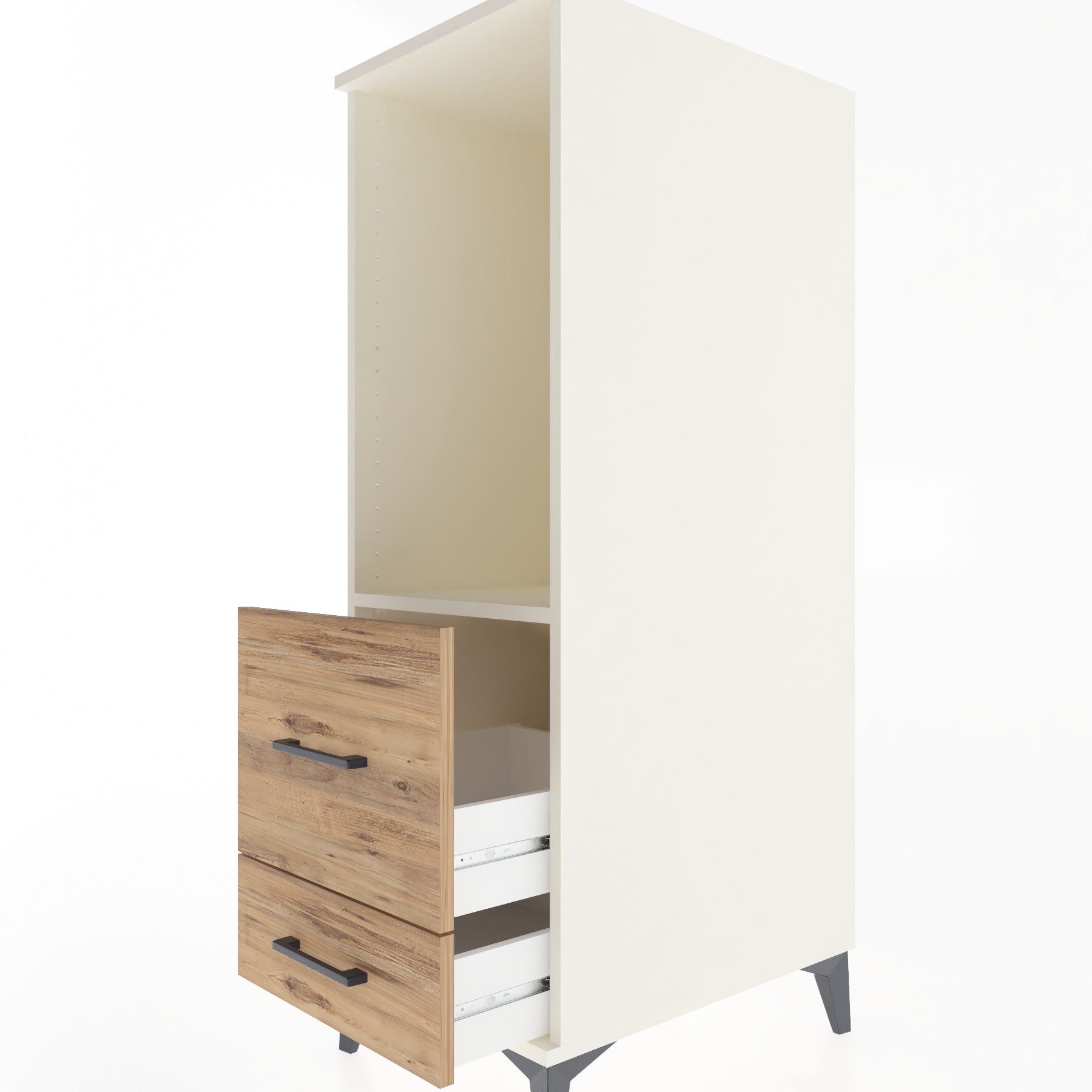 Woodntry Modular Cabinet Moonstone 44x59x122 cm with Drawers and Shelves CR79-1