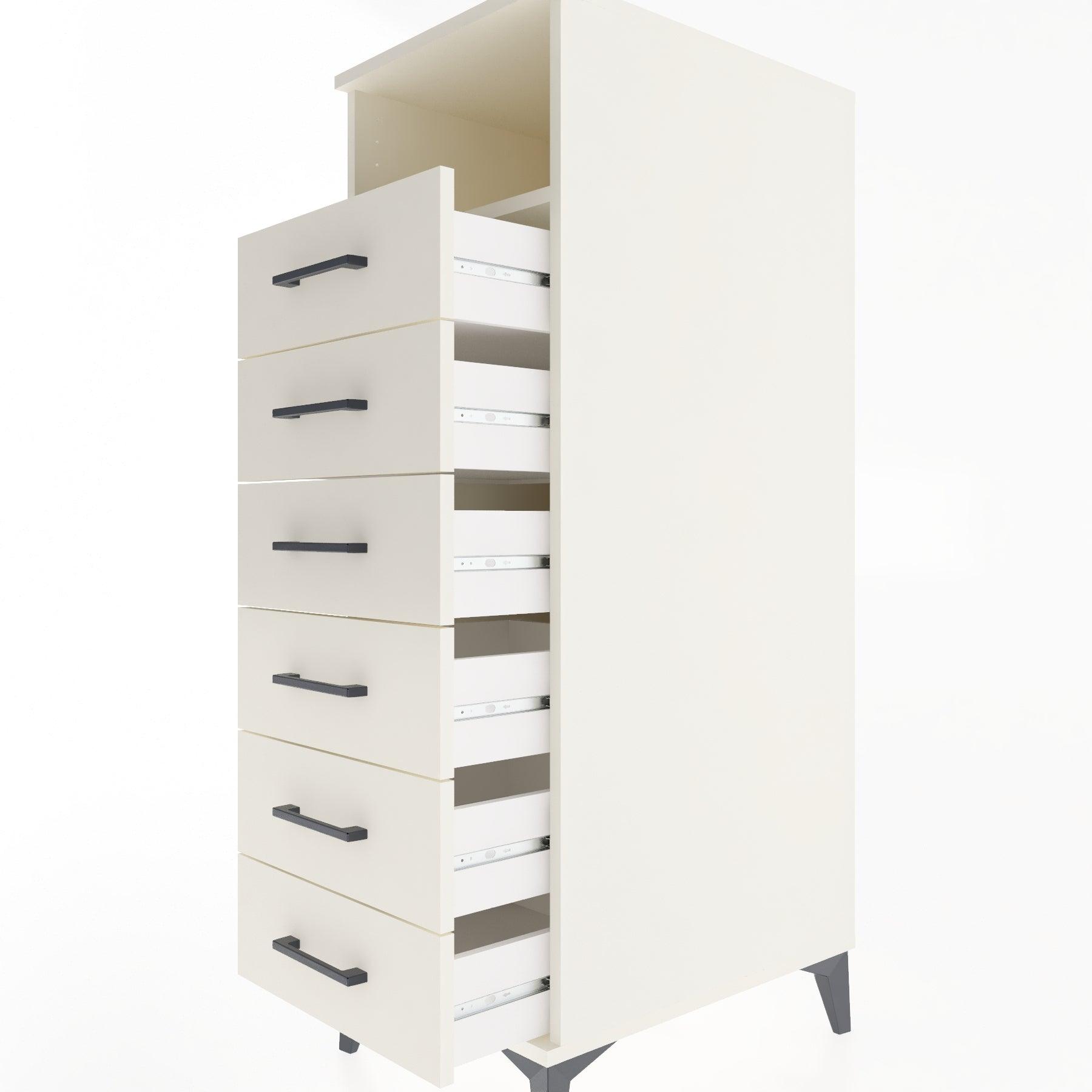 Woodntry Modular Cabinet Moonstone 44x59x122 cm with Drawers and Shelves CR129-1